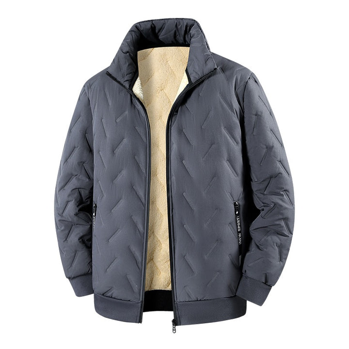 Herren Wattierte Jacke mit Teddyfutter, Stehkragen & Reißverschluss Echoarchiv