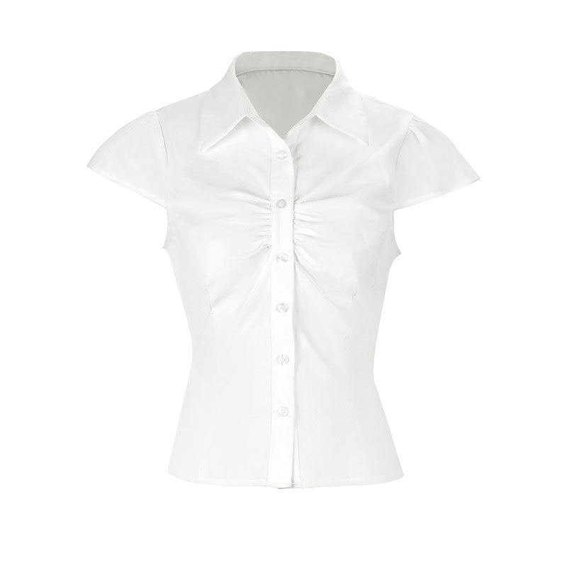 Damen elegante Bluse mit Raffung und schickem Kragen Echo Archiv