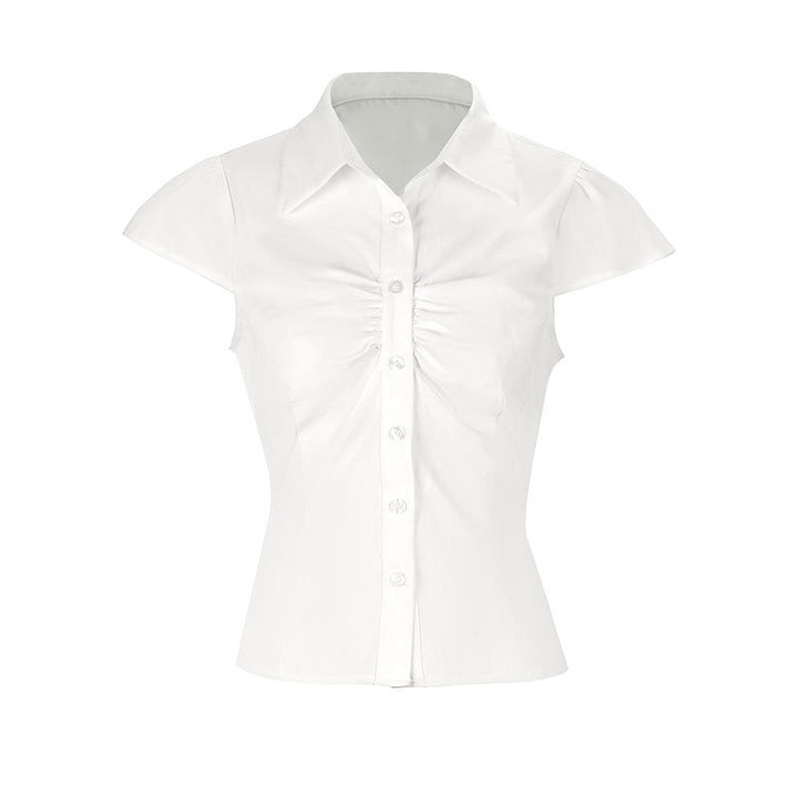 Damen elegante Bluse mit Raffung und schickem Kragen Echo Archiv