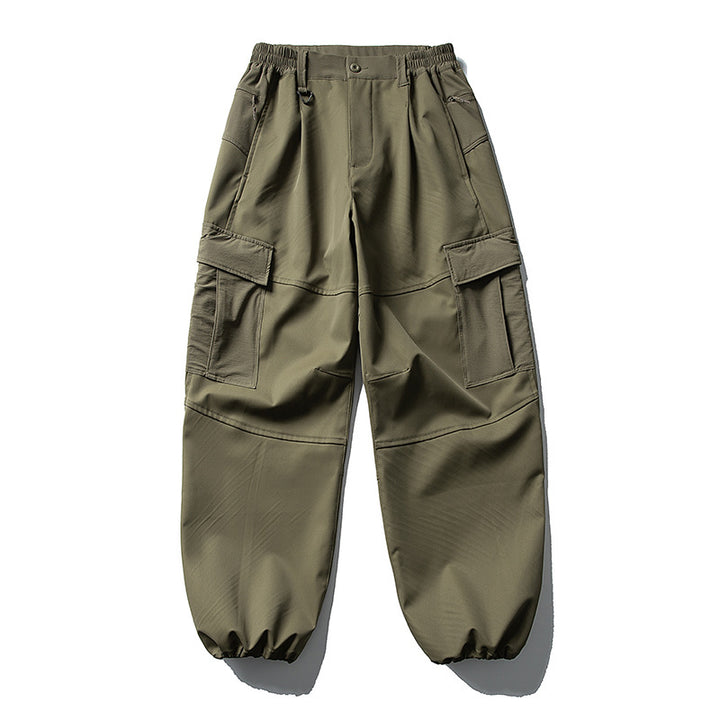 Herren Oversize-Cargohose mit elastischem Tunnelzugbund, Kniepaneelen und elastischen Bündchen Echoarchiv