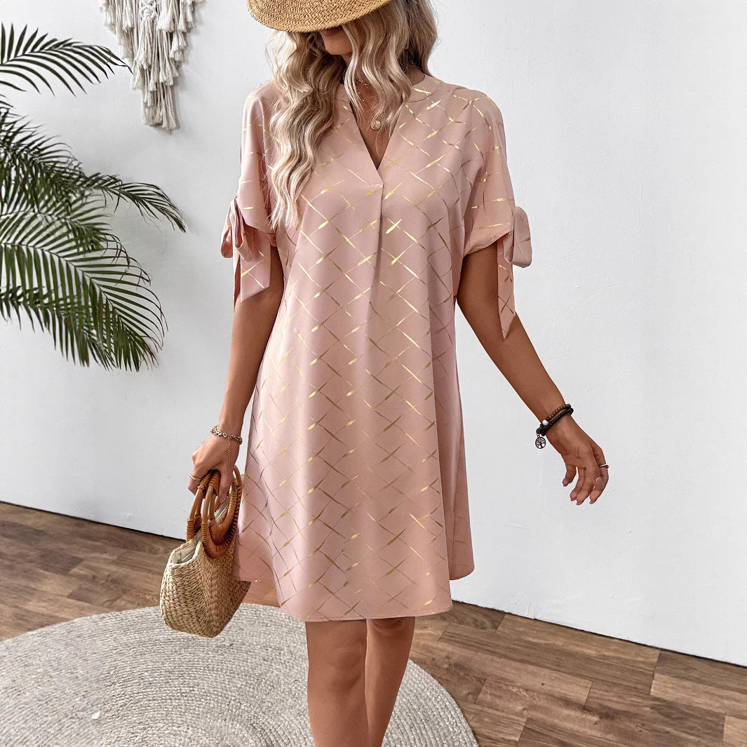 Damen lässiges Kleid mit leichten Puffärmeln Echo Archiv