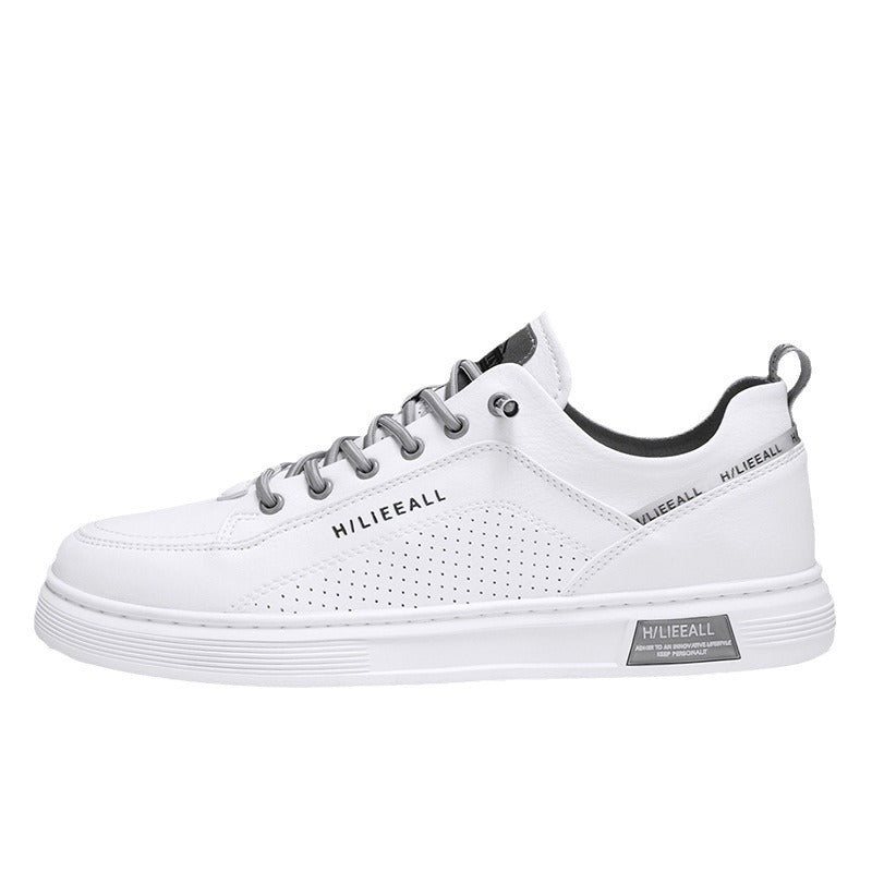 Herren niedrig geschnittener Sneaker mit perforierter Seitenwand, Metallösen und gedämpfter Plateausohle – Norré