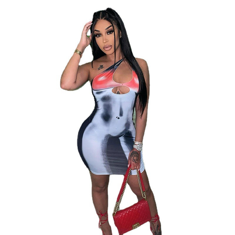 Damen Minikleid mit asymmetrischem Schnitt und Raffungsdetails Echo Archiv