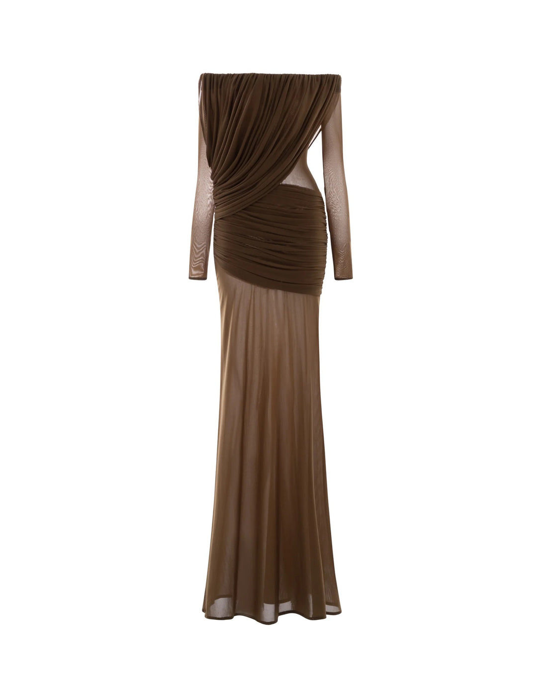 Damen elegantes Kleid mit asymmetrischer Drapierung – Élara