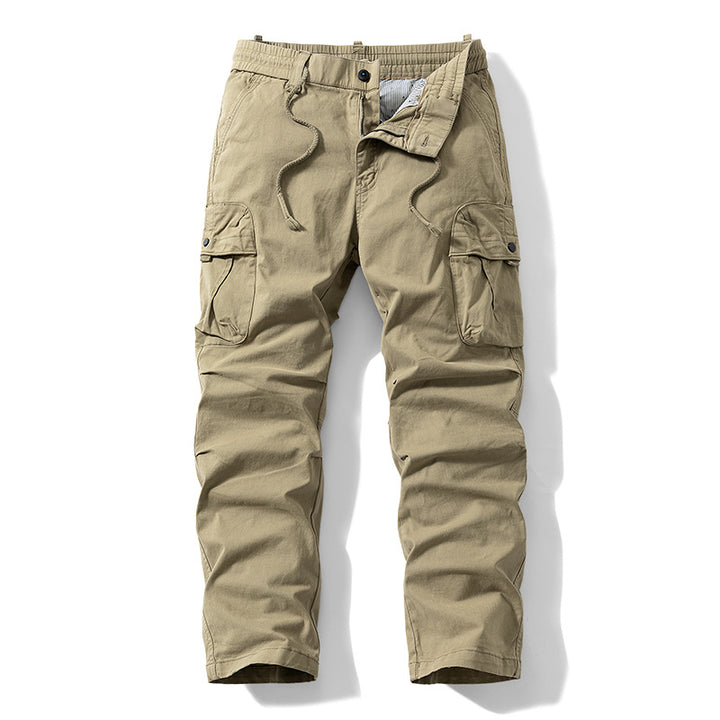 Herren Relaxed-Fit Canvas‑Cargohose mit Elastikbund, verdecktem Tunnelzug und Mehrfach‑Klappentaschen Echo Archiv