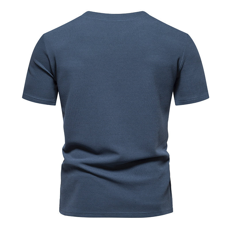 Herren Kurzarm T-Shirt mit modernem V-Ausschnitt und atmungsaktiver Struktur Echoarchiv