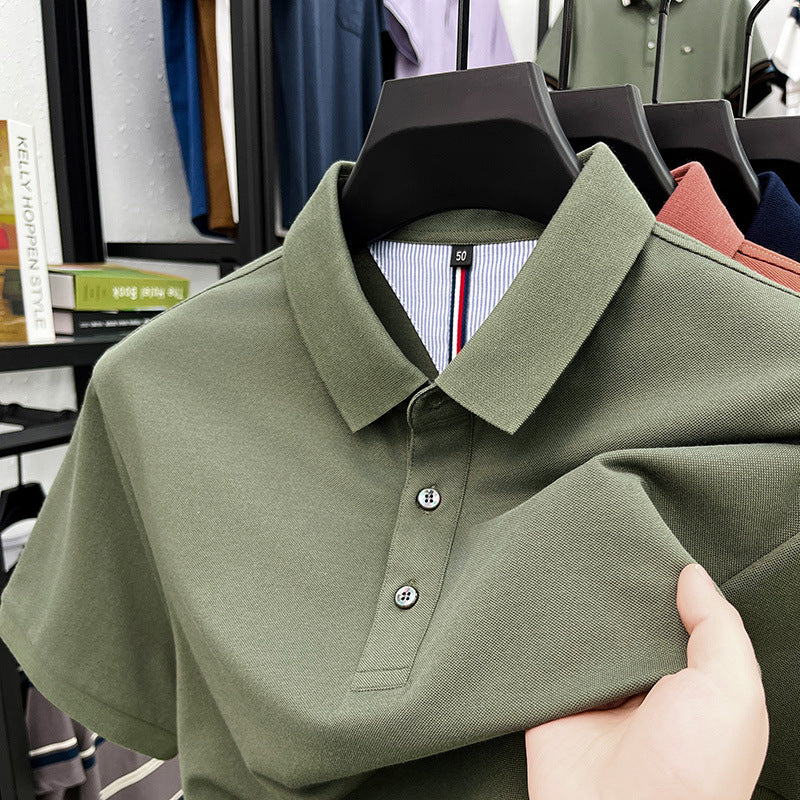 Herren Kurzarm-Polohemd mit feiner Piqué-Struktur und eleganter Knopfleiste Echoarchiv