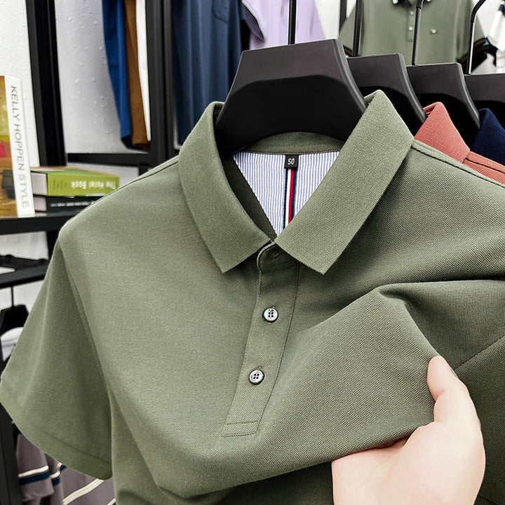 Herren Kurzarm-Polohemd mit feiner Piqué-Struktur und eleganter Knopfleiste Echoarchiv