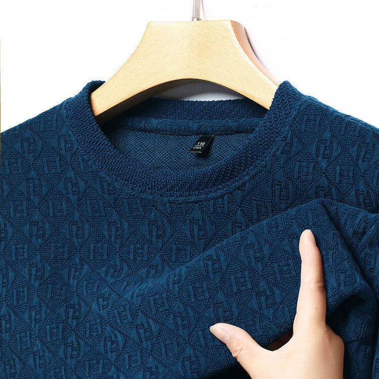Herren hochwertiger Strickpullover mit modischem 3D-Muster Echoarchiv