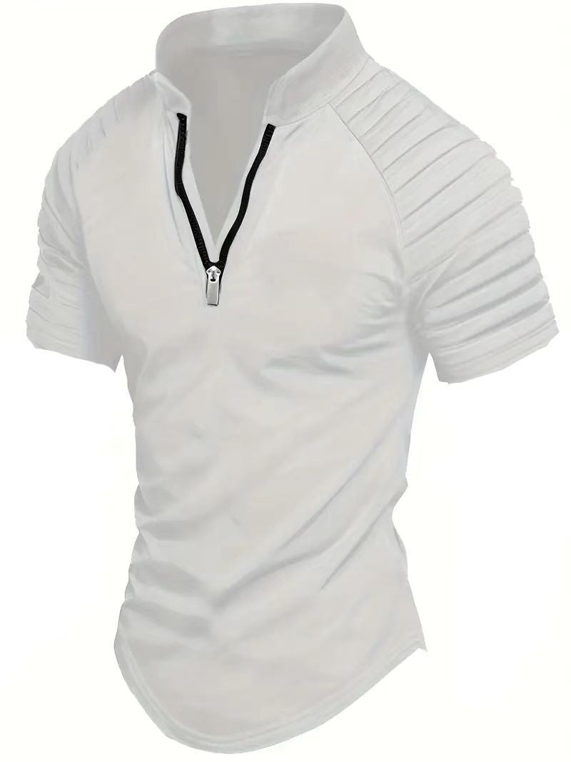 Herren Sportliches Kurzarm-Zip-Shirt Echoarchiv