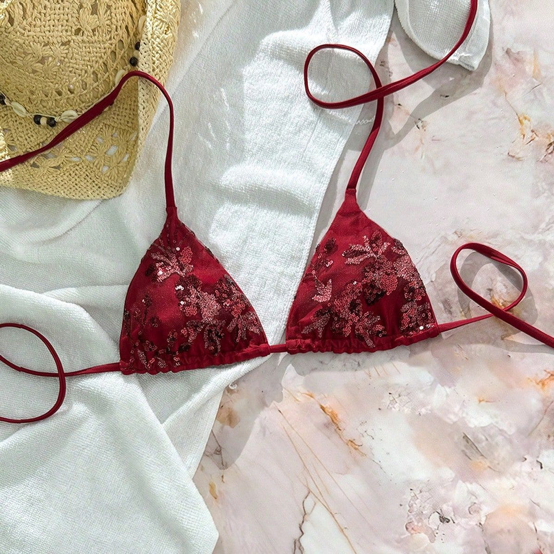 Damen Triangel-Bikini mit funkelnden Pailletten Echo Archiv