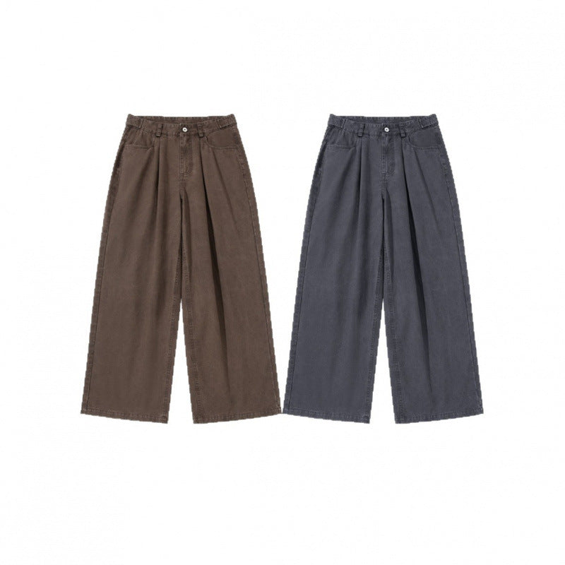 Damen Weite Bundfalten-Hose mit hoher Taille und weitem Bein Echo Archiv