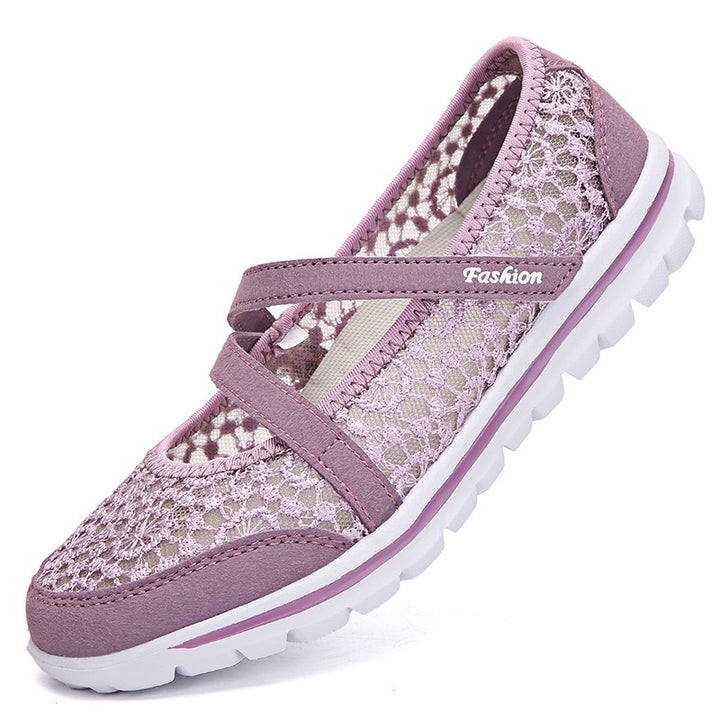 Damen nan gehäkelter Mary-Jane-Sneaker mit atmungsaktivem Spitzenmesh und flexibler Leichtsohle Echo Archiv