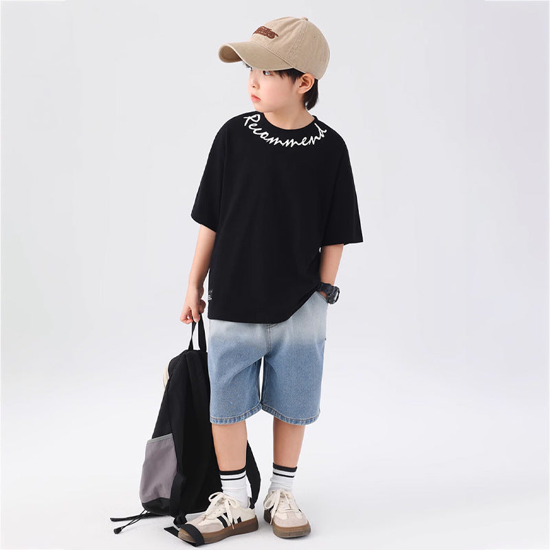 Jungen lockere Denim-Shorts mit modischem Farbverlauf Echo Archiv