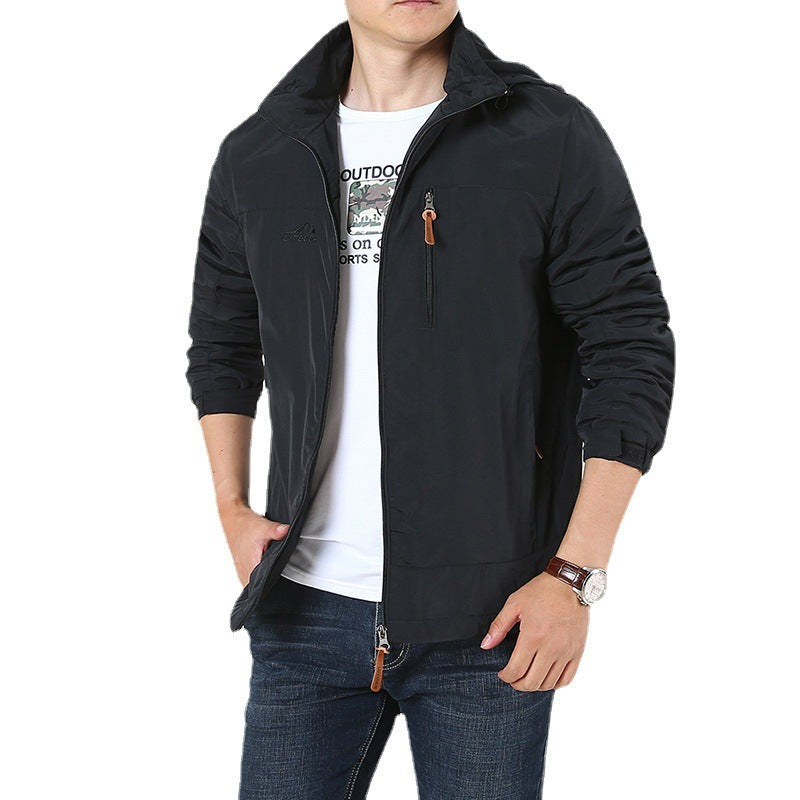 Herren Atmungsaktive Minimalistische Softshell‑Fieldjacke mit Stehkragen und Brustzip Echoarchiv