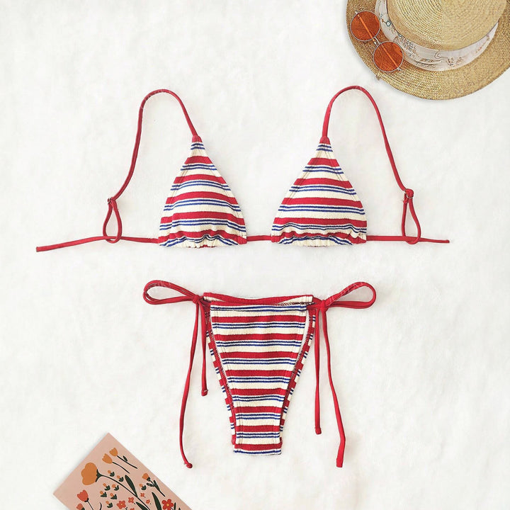 Damen Triangel-Bikini-Set mit verspieltem Design und regulierbaren Trägern Echo Archiv