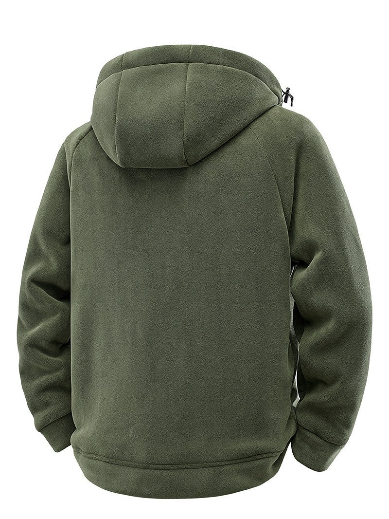 Herren Gefütterte Kapuzen-Fleecejacke mit Teddyfutter und durchgehendem Reißverschluss Echo Archiv