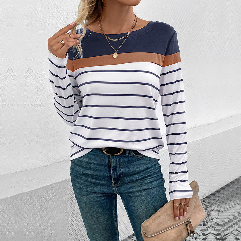 Damen Modisches Langarmshirt mit Streifen Echo Archiv