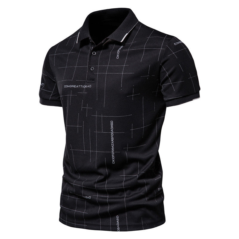 Herren Poloshirt mit modernem grafischen Druck und atmungsaktiver Funktion Echoarchiv