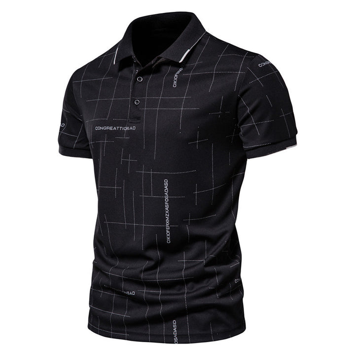 Herren Poloshirt mit modernem grafischen Druck und atmungsaktiver Funktion Echoarchiv