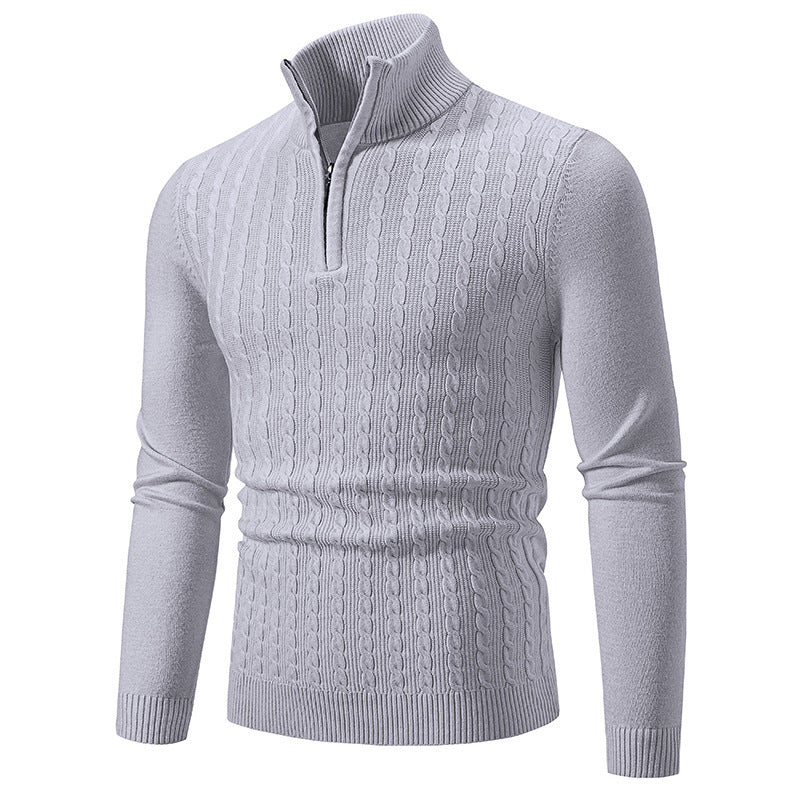 Herren eleganter Strickpullover mit hochabschließendem Reißverschluss Echoarchiv