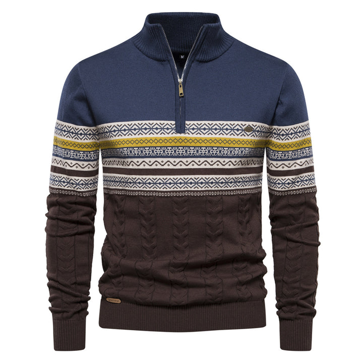 Herren Pullover mit modernem Zipper und attraktiven Farbmustern Echoarchiv