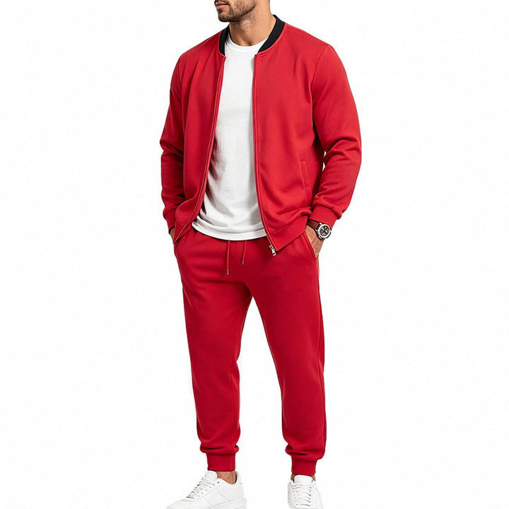 Herren nan sportives zweiteiliges Jogginganzug-Set mit Bomberjacke und konisch zulaufender Jogginghose Echo Archiv