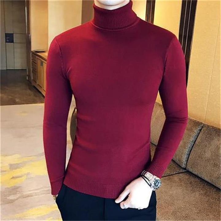 Herren Elegante Rollkragenpullover aus hochwertigem Baumwollmix Echoarchiv