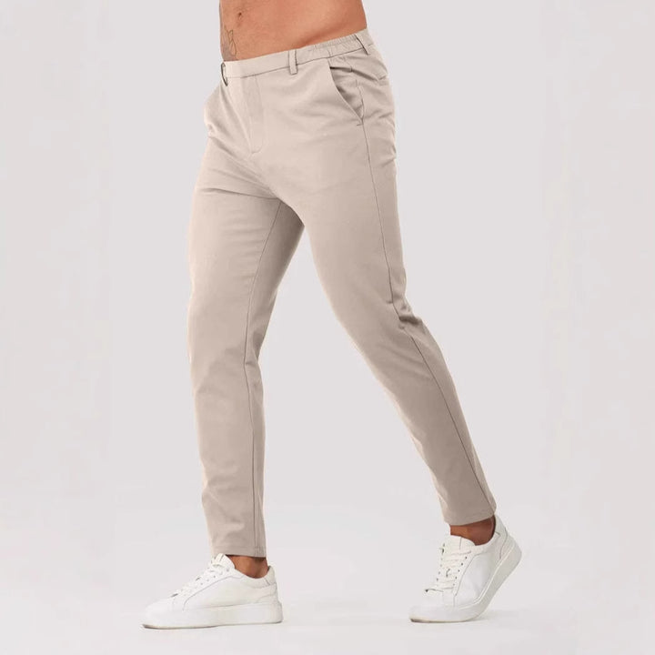 Herren Slim Fit Chinohose mit elastischem Bund und seitlichen Taschen Echoarchiv