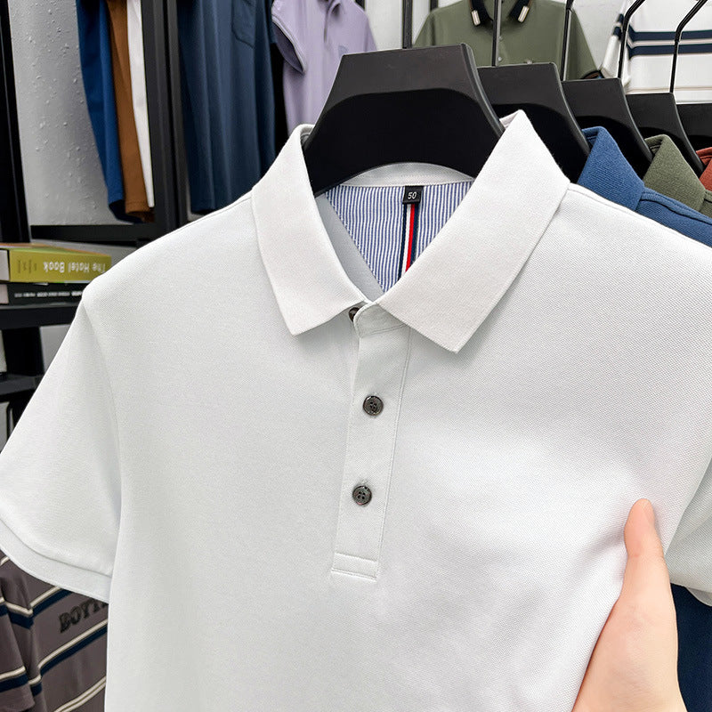 Herren Kurzarm-Polohemd mit feiner Piqué-Struktur und eleganter Knopfleiste Echoarchiv