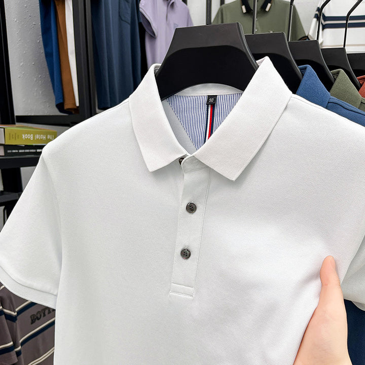Herren Kurzarm-Polohemd mit feiner Piqué-Struktur und eleganter Knopfleiste Echoarchiv