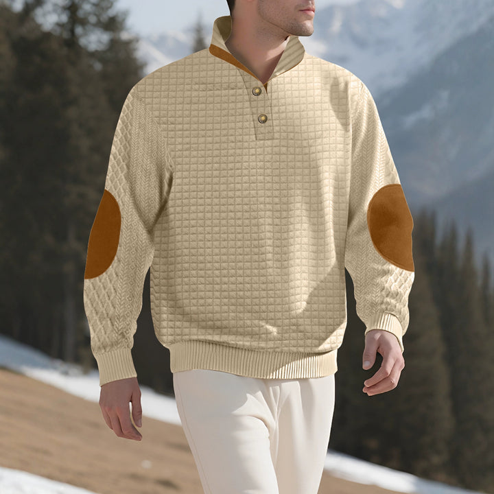 Herren Pullover mit strukturiertem Design und Knopfleiste Echoarchiv