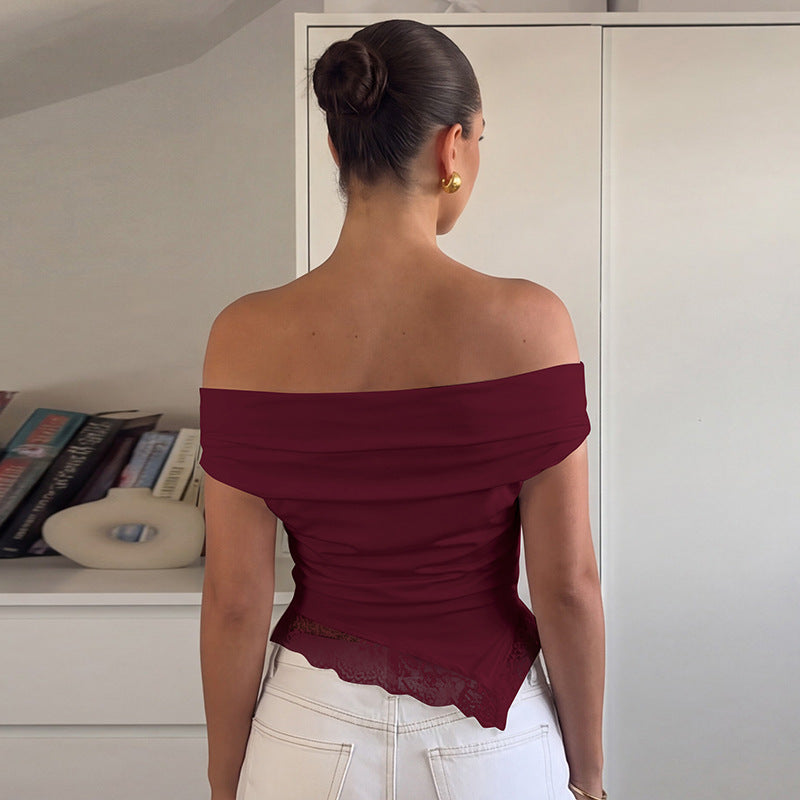 Damen Charmantes Off-Shoulder Top Echo Archiv