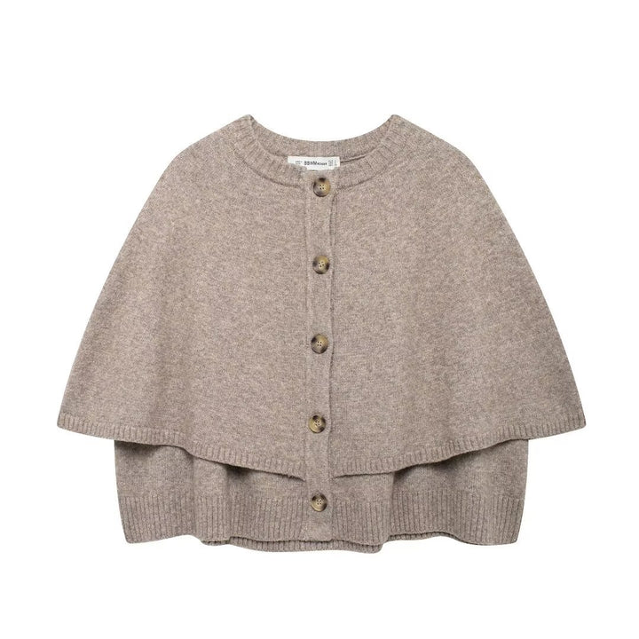 Damen Cape-Cardigan mit Knopfleiste und zweilagigem Umhang Echo Archiv