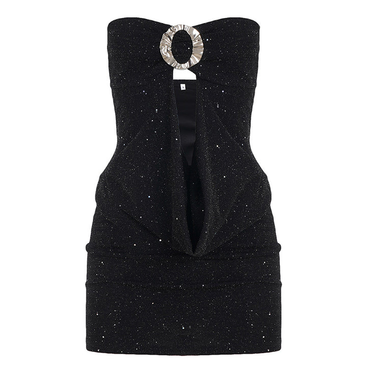 Damen elegantes Top mit glitzerndem Design und außergewöhnlichem Rückenausschnitt Echo Archiv
