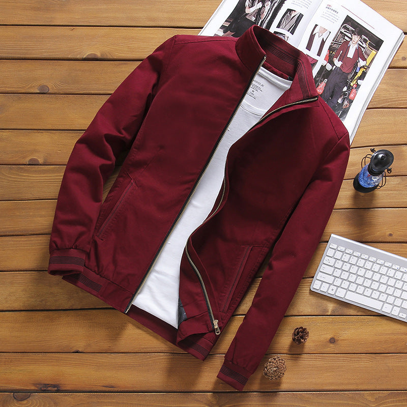 Herren nan sportive Übergangsjacke im Harrington-Stil mit gestreiften Bündchen und Zweiwege-Reißverschluss Echo Archiv