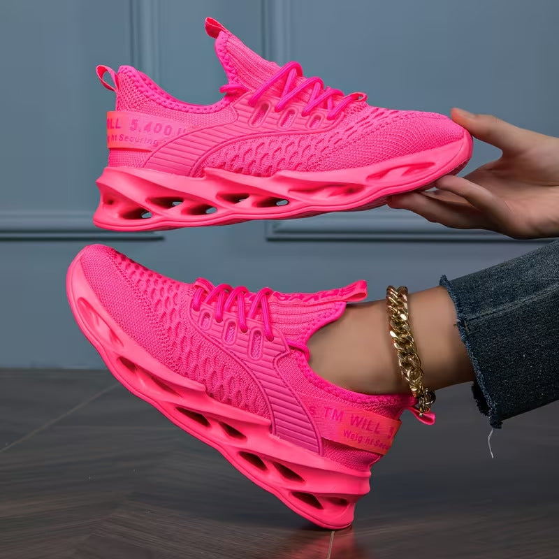 Damen Luftkissen-Sneaker mit transparenter Luftsohle und gestricktem Oberschuh Echoarchiv
