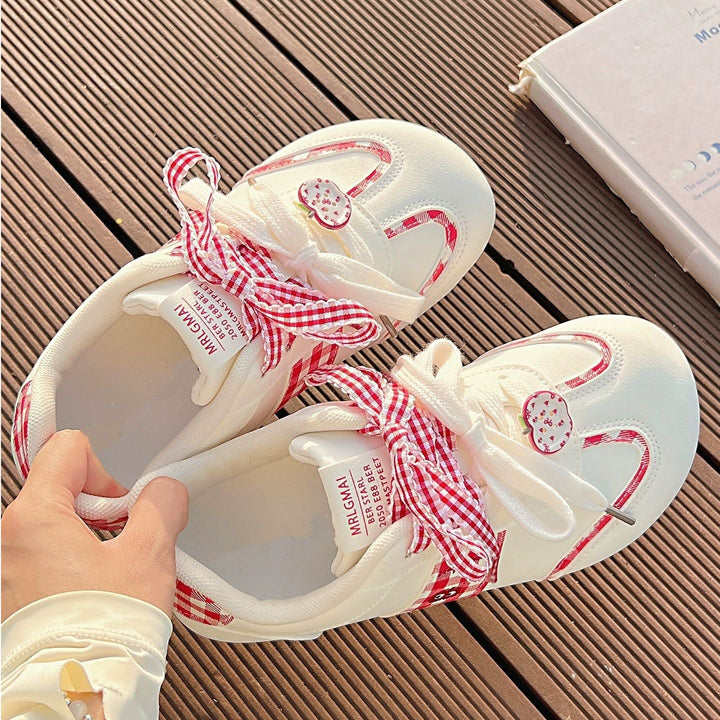 Damen Sneakers mit verspieltem Karomuster und dekorativen Schleifen Echo Archiv