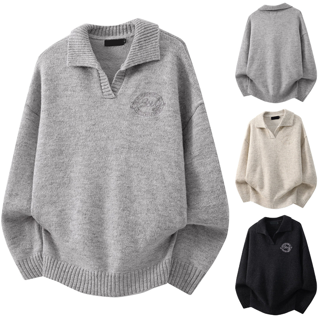 Damen Modischer Grobstrickpullover mit V-Ausschnitt Echoarchiv