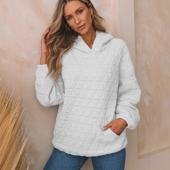 Damen Gepolsterter Stepp-Kapuzenpullover mit Kängurutasche Echoarchiv