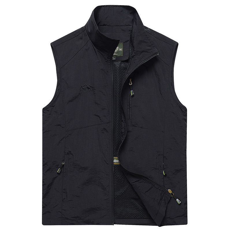 Herren Leichte atmungsaktive Outdoor‑Weste mit Mesh‑Innenfutter und Reißverschlusstaschen – Taviero