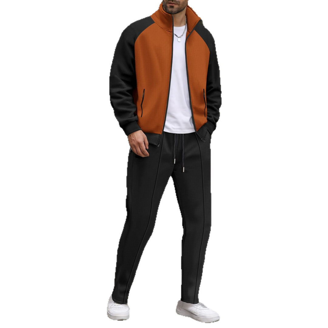 Herren sportliches Jacken- und Hose-Set mit strukturiertem Design Echoarchiv