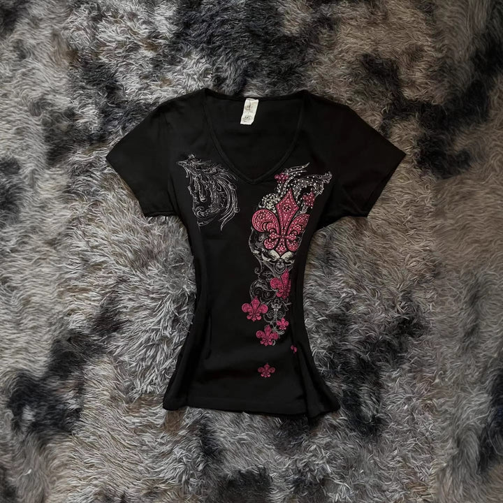 Damen T-Shirt mit einzigartigem floralem Design Echo Archiv