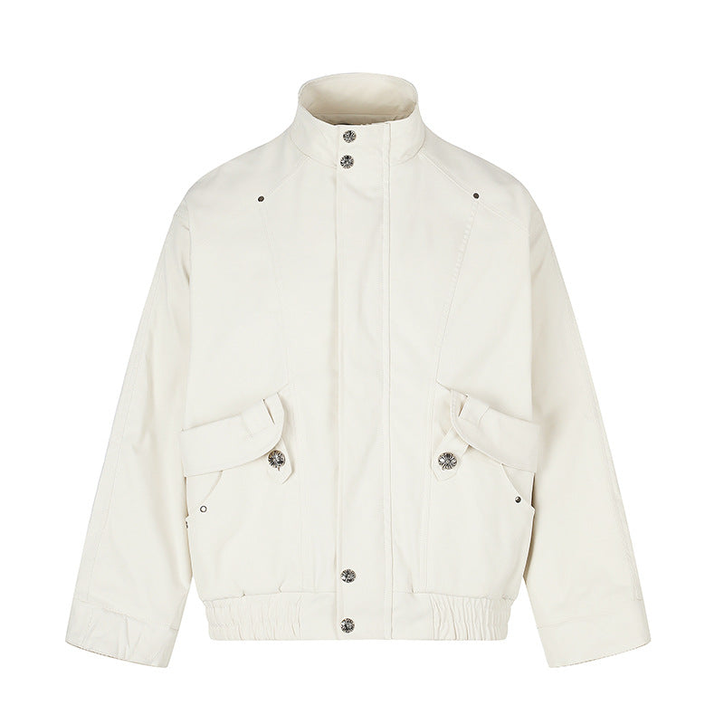 Damen Leichte Oversize-Fieldjacke mit Stehkragen, Druckknopfleiste und aufgesetzten Klappentaschen Echoarchiv