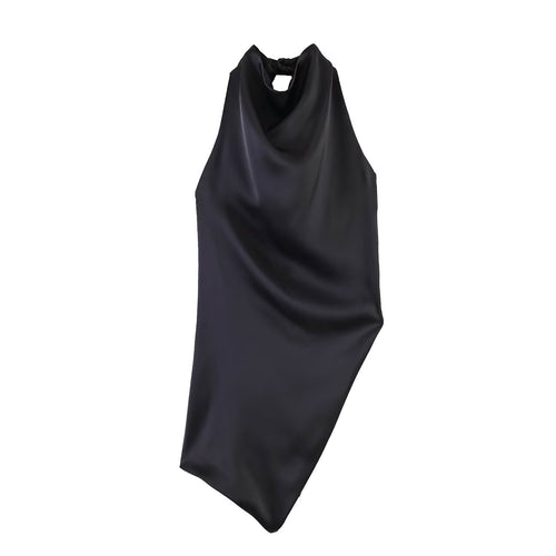Damen asymmetrisches Satin Kleid Echo Archiv