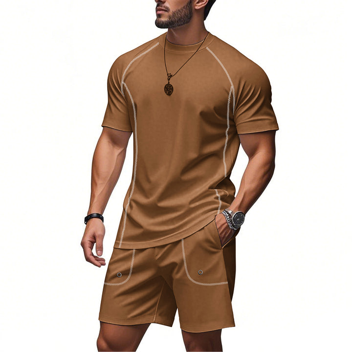 Herren Sportliches Kurzarm-T-Shirt und Shorts Set mit atmungsaktiven Eigenschaften Echoarchiv
