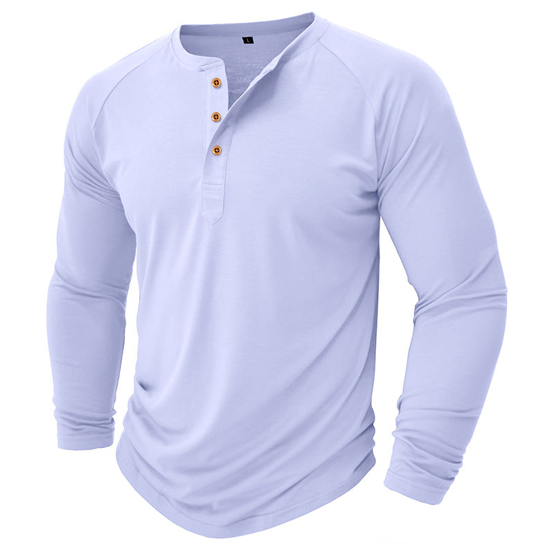 Herren Langarm-Henley-Shirt mit modernem Schnitt und einzigartigen Details Echoarchiv
