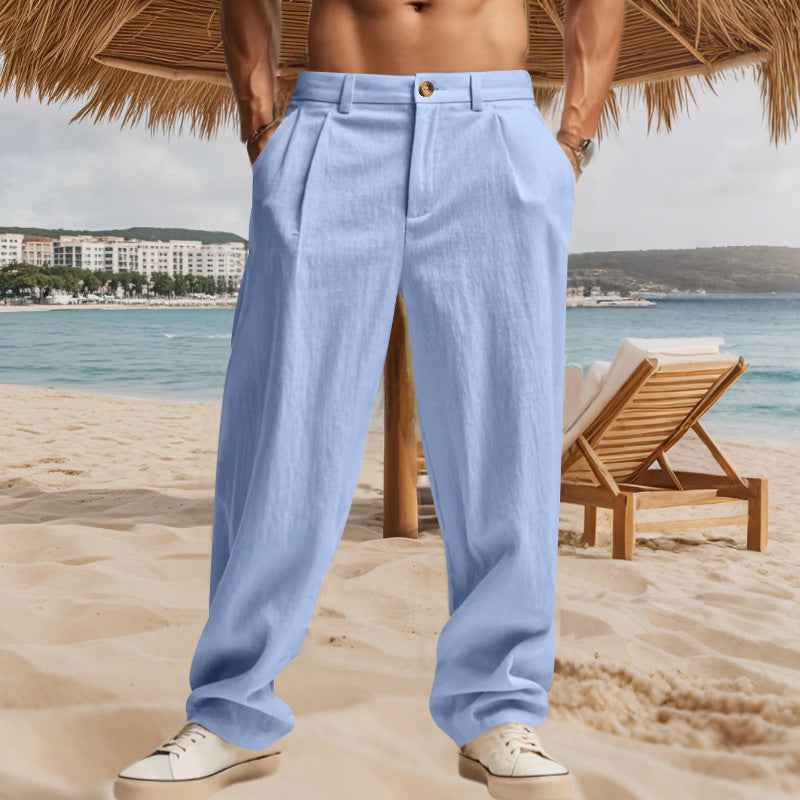 Herren lässige Chino-Hose mit gestepptem Bund und elastischen Einsätzen Echoarchiv