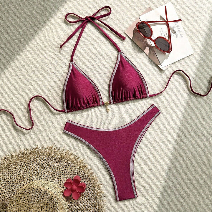 Damen Triangel-Bikini mit feinen Kontrastnähten Echo Archiv