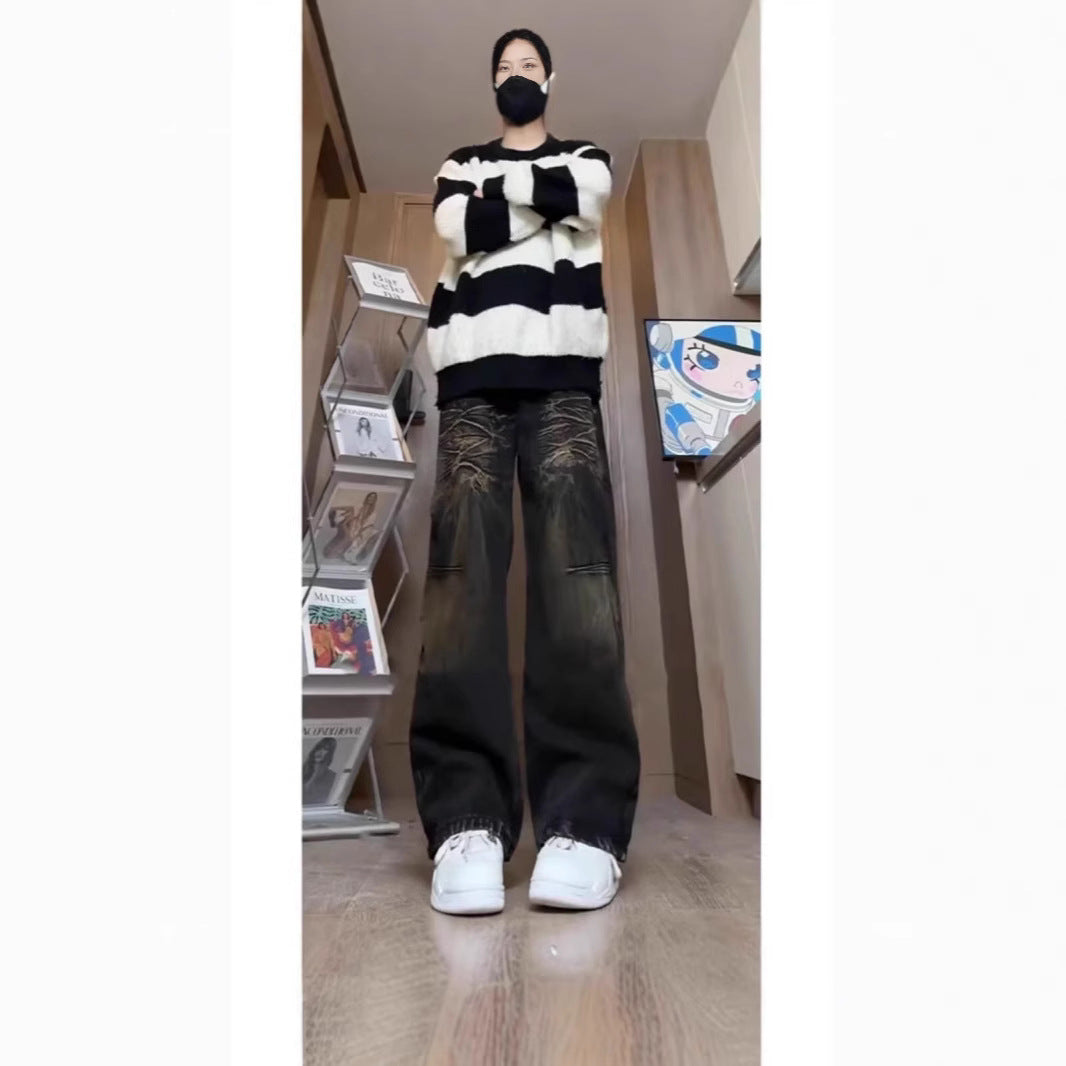 Damen Modische Oversized Jeans Echoarchiv